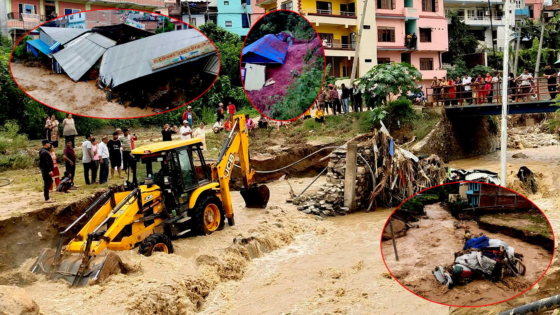 गएरातिको वर्षाले धादिङको विभिन्न ठाउँमा क्षति, पहिरोले घर पुर्दा एकको मृत्यु