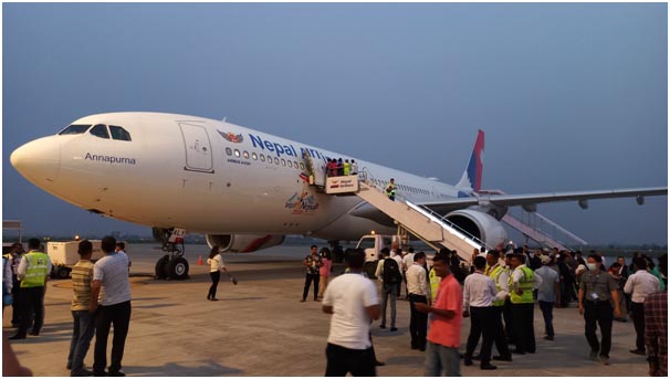 नेपाल एयरलाइन्सले गौतमबुद्ध विमानस्थलबाट अन्तर्राष्ट्रिय उडान भर्दै