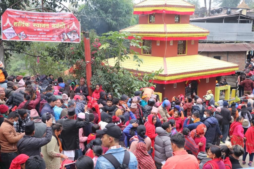 त्रिपुरासुन्दरी भगवतीमाईको जात्रा सकियो,तामझाम र बाजागाजा सहित माईत झरिन त्रिपुरासुन्दरी भगवतीमाई