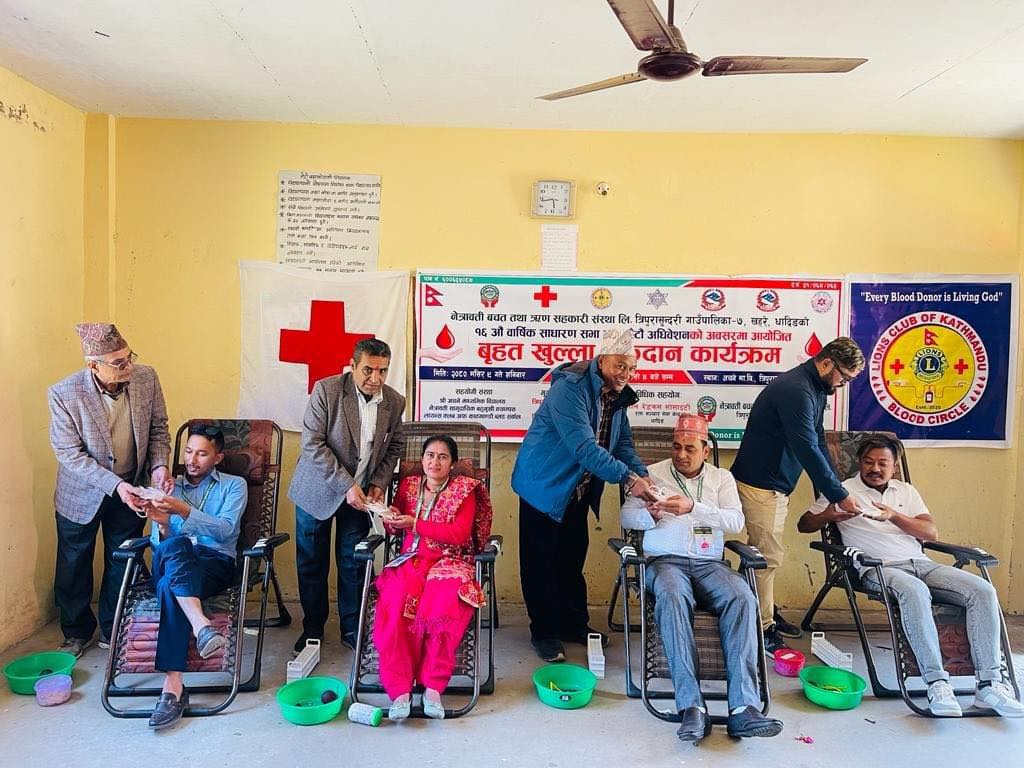 त्रिपुरासुन्दरी गाउँपालिका –७ खहरेमा ६२ जनाद्धारा रक्तदान