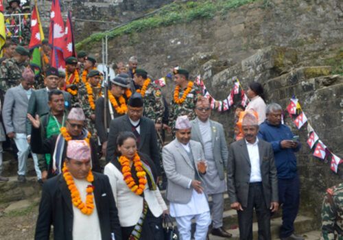 गोरखाबाट एकीकरण पदयात्रामा निस्कियो नेपाली सेनाको टोली