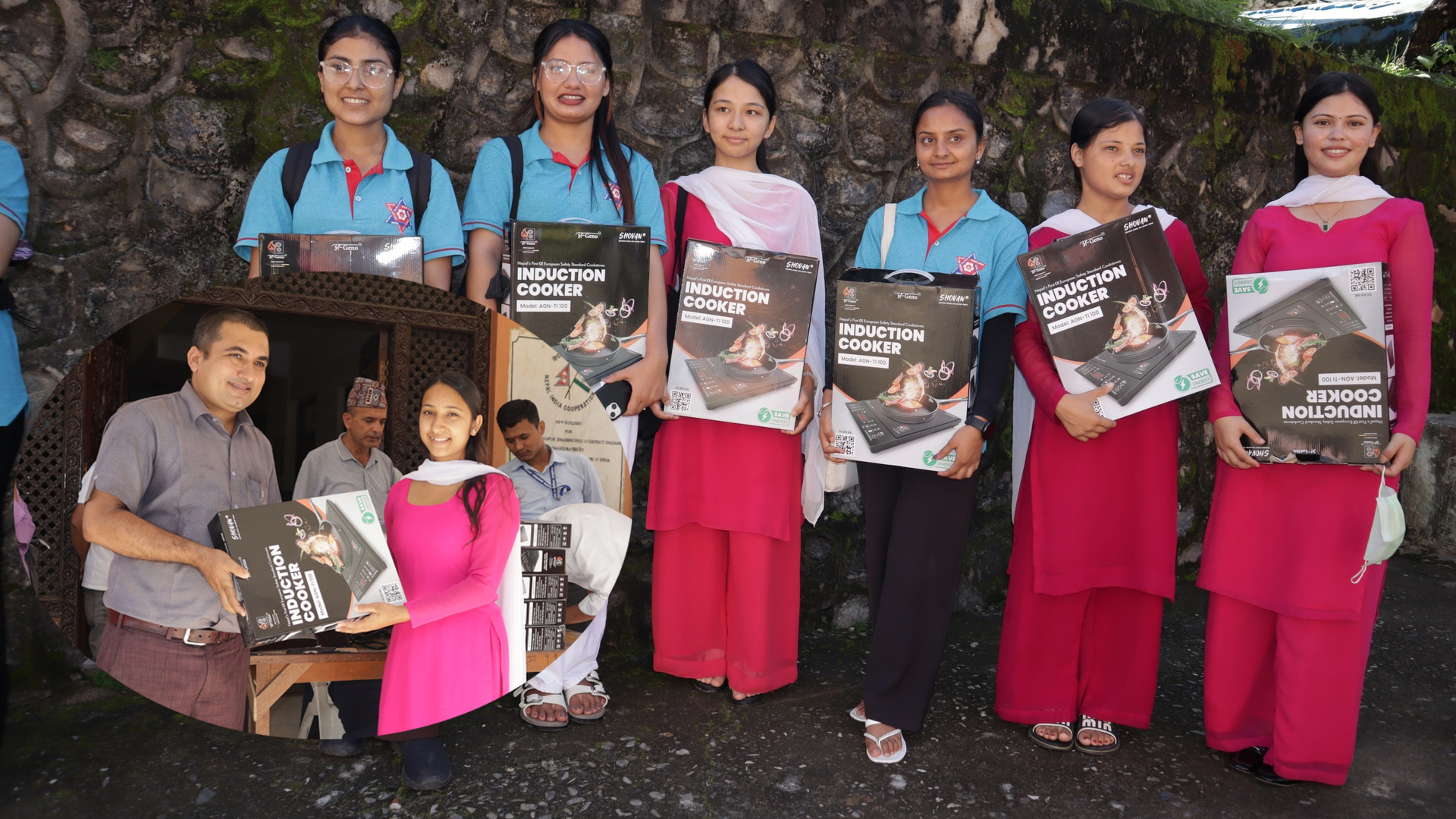 नीलकण्ठ बहुमुखी क्याम्पसद्वारा विद्यार्थीलाई इन्डक्सन चुल्हो वितरण